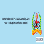 Andhra Pradesh NEET PG AYUSH Counselling 2024 Phase II Web Options Notification Released